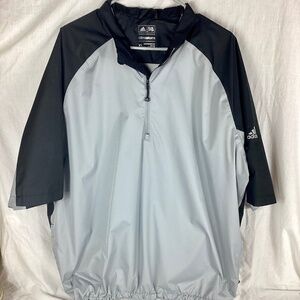 Adidas Climastorm Mens Pullover Windbreaker Short Sleeve Jacket Size XL Gray